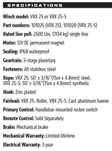 Load image into Gallery viewer, Warn VRX25-S 2500lb Synthetic Rope Winch Kit For Suzuki King Quad 450